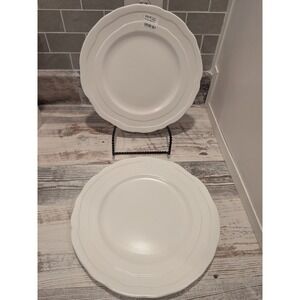 Michael Wainwright Como White Dinner Plates Set of 2 Bone China New With Sticker